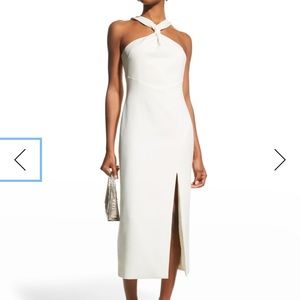 NWT Likely Avie MIDI Halter Slit Dress White, Size 6